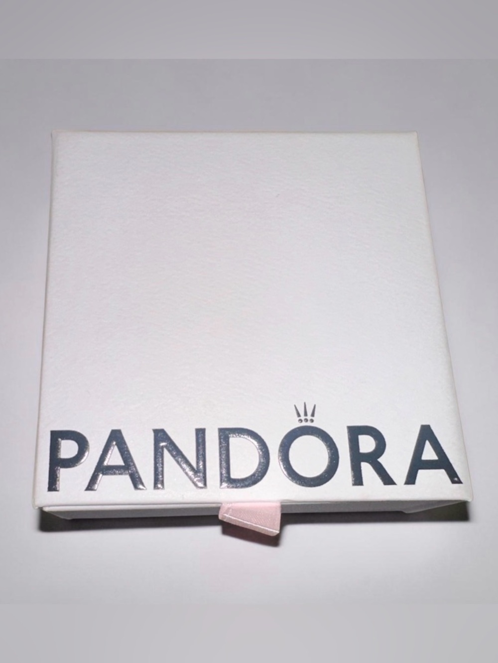 Pandora Jewelry Box - White with Pink Pull Tab. Box only!